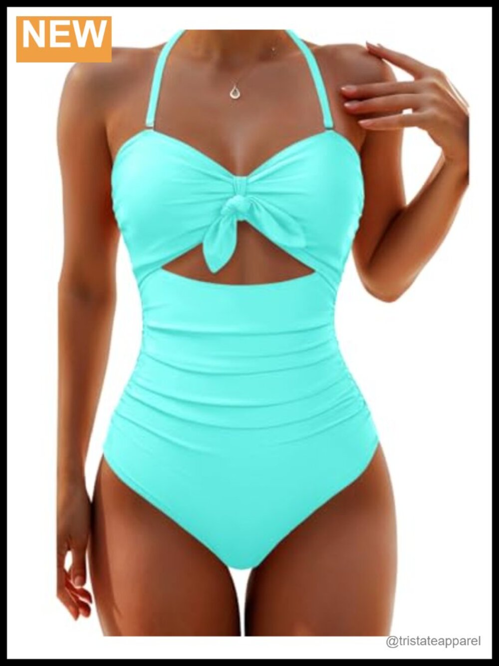 Sexy Cutout One Piece Swimsuit Tummy Control Halter Bathing Suit